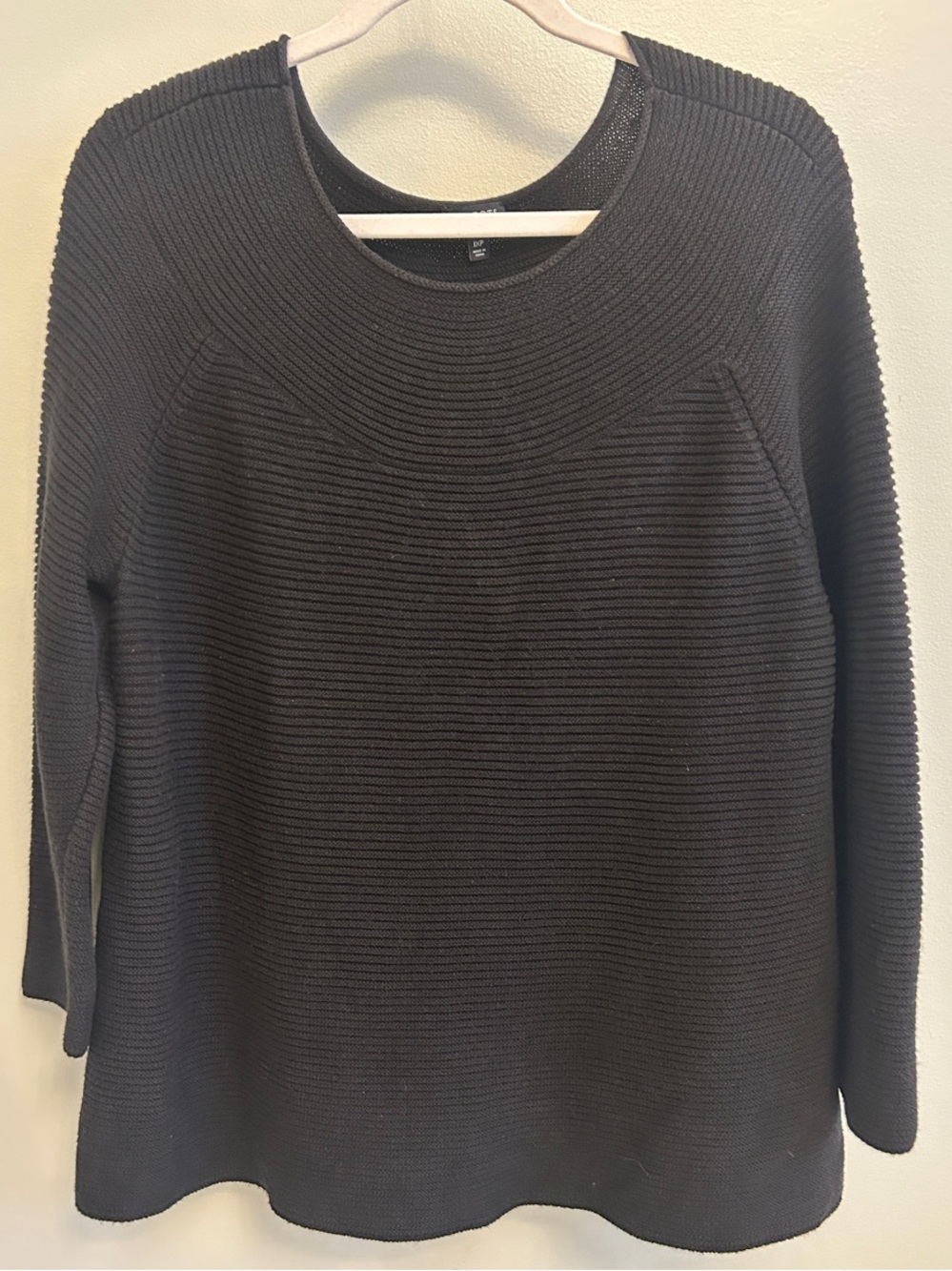 Talbots Black Ribbed Crewneck Sweater